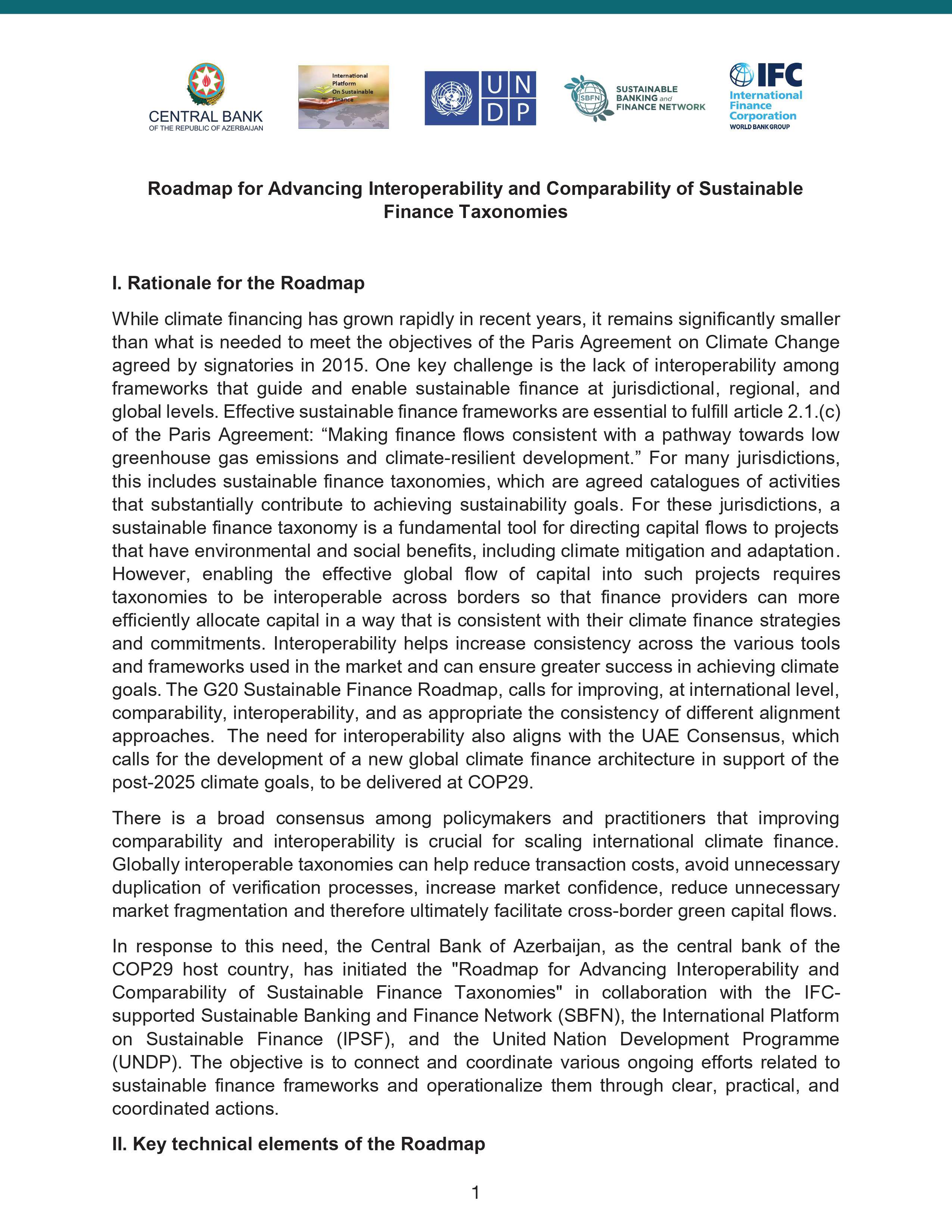 Picture of Roadmap for Advancing Interoperability and Comparability of Sustainable Finance